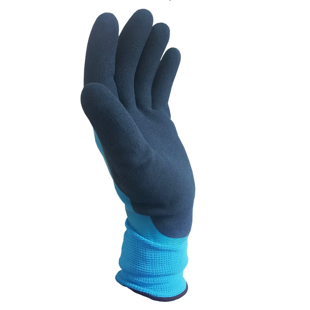 120 Pairs Blue Aqua Waterproof Latex Coated Work Gloves