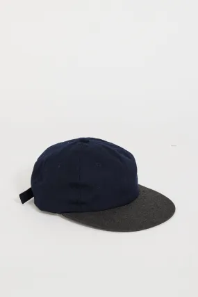 2-Tone Wool Serge 6 Panel Cap Navy/Charcoal