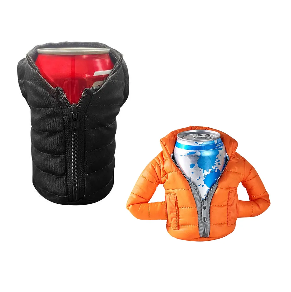 2Pcs Can Cooler Cold Beer Coats Insulated Life Jacket Cover Secret Hide A Beer Slim Can Cooler