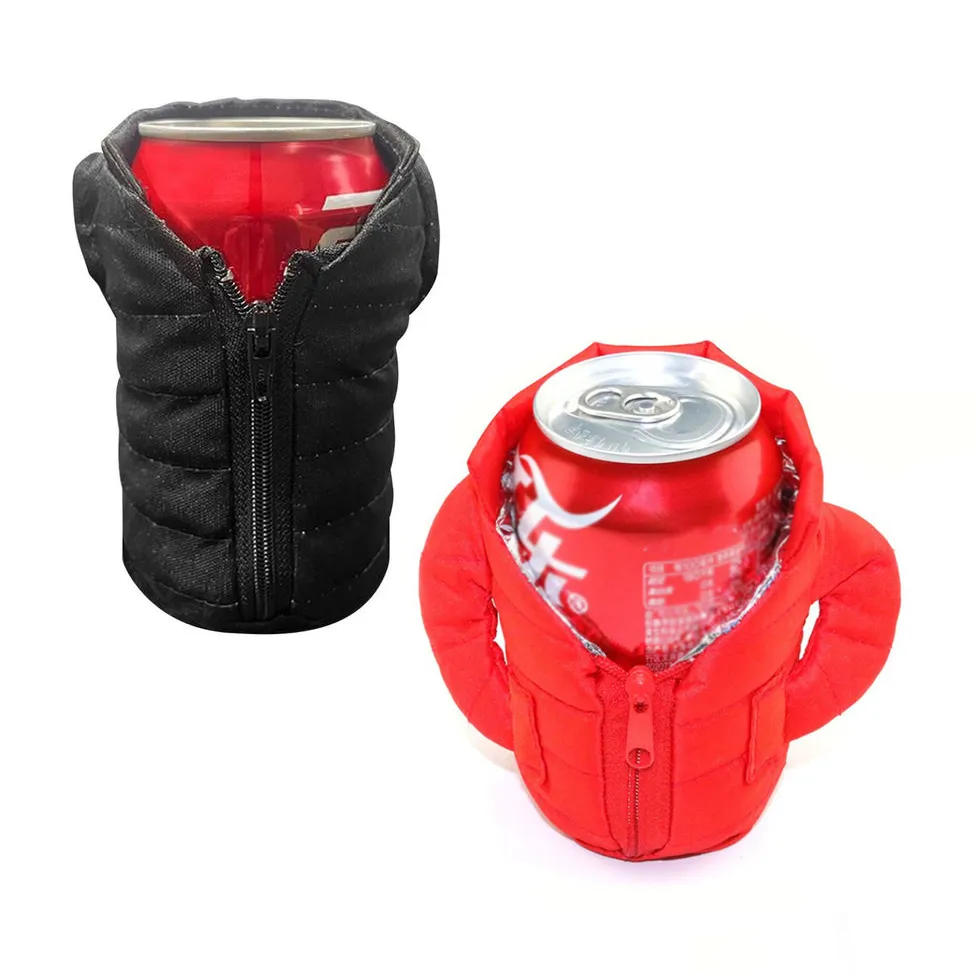 2Pcs Can Cooler Cold Beer Coats Insulated Life Jacket Cover Secret Hide A Beer Slim Can Cooler