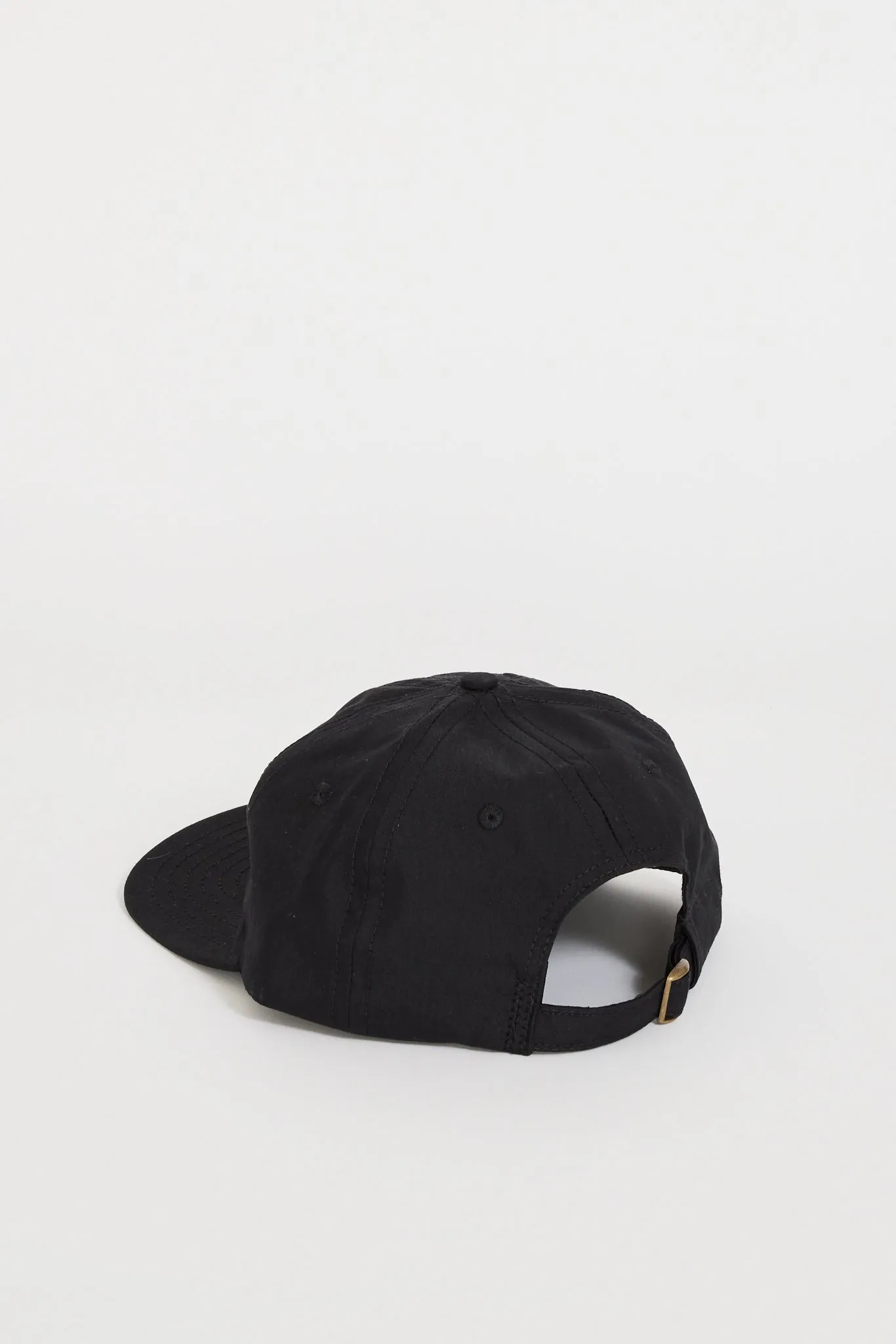 6 Panel Japanese Cotton Nylon Cap Black