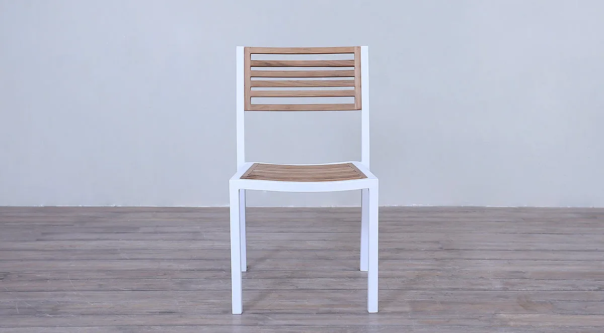 Avalon Side Chair White Powder Coated - Small Slat