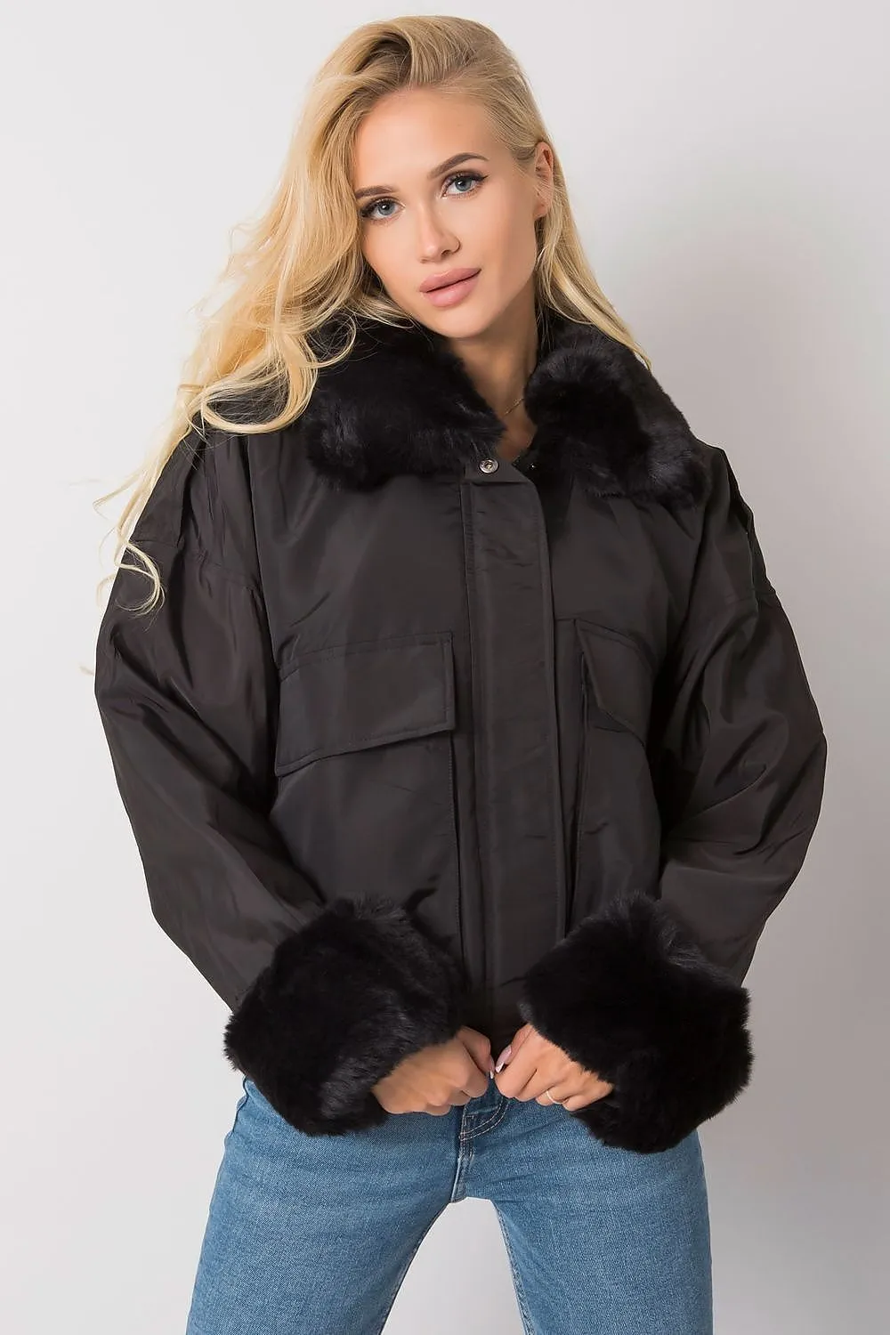 Black Women's Jacket with Insulation by NM