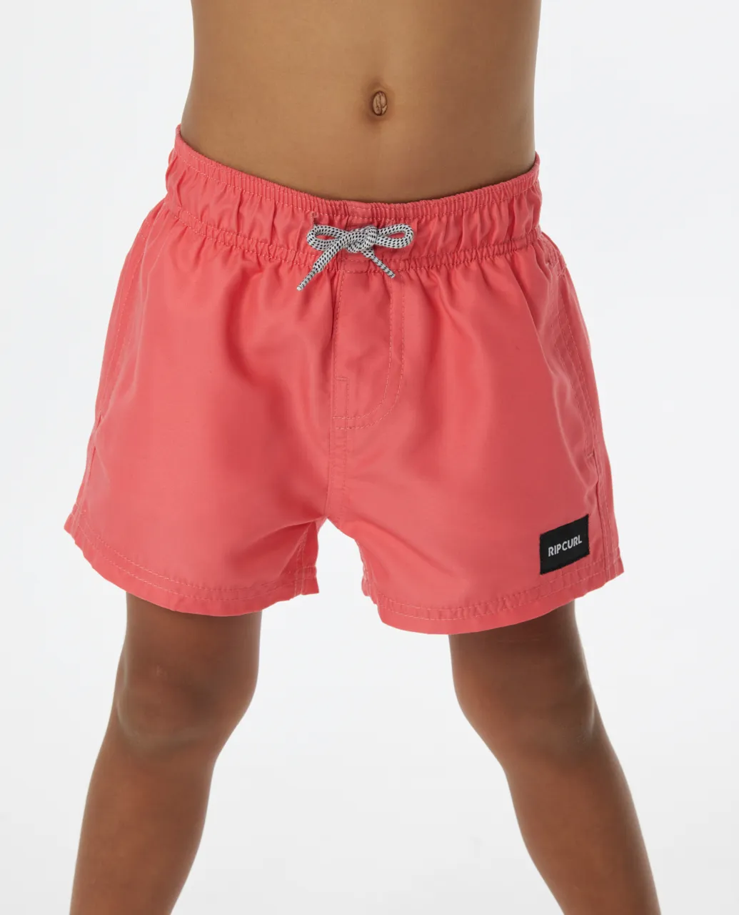 Boys Offset Volley Shorts in Hot Coral