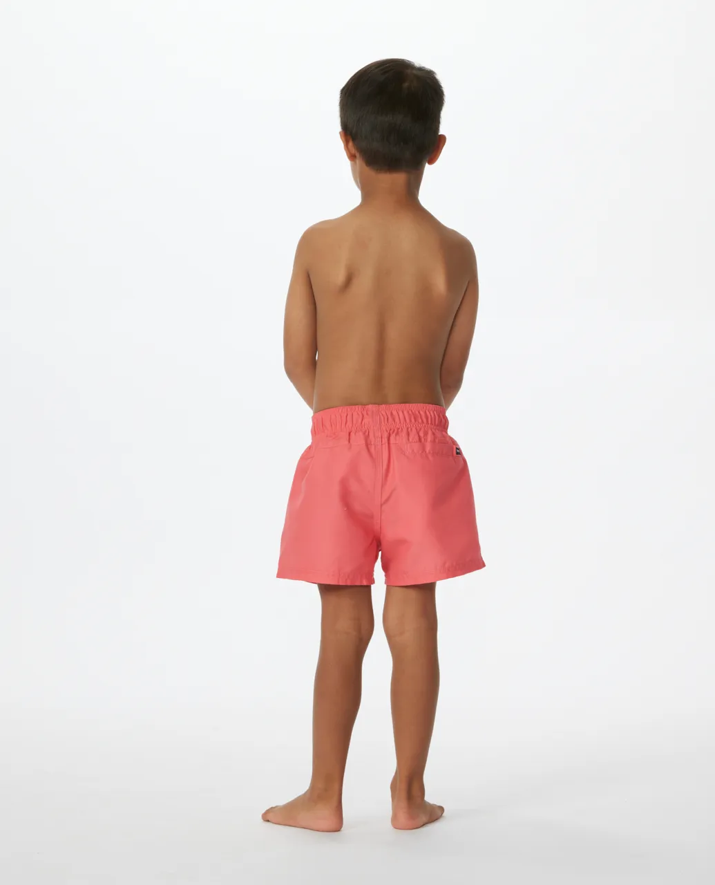 Boys Offset Volley Shorts in Hot Coral