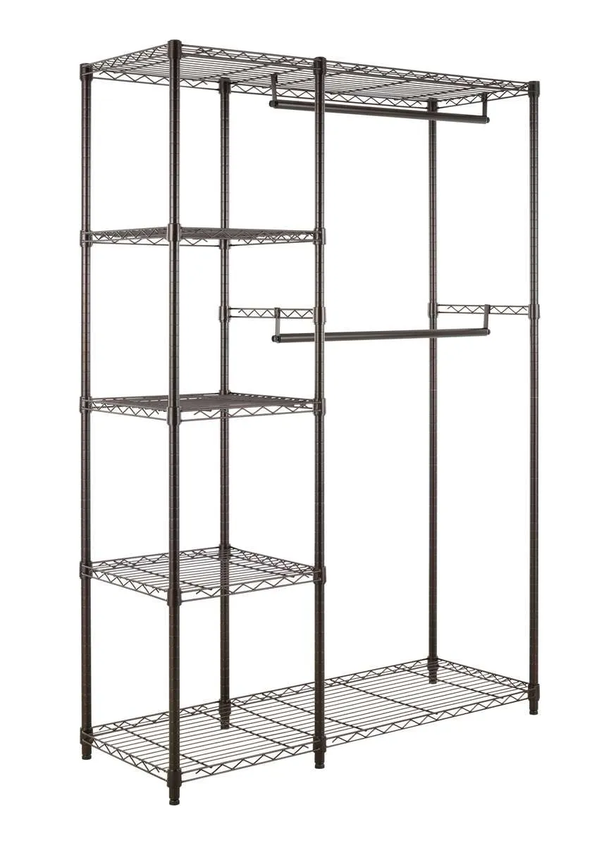 Bronze 5 Tier Clothes Rail With Storage Shelves | 1818mm H x 1203mm W x 457mm D