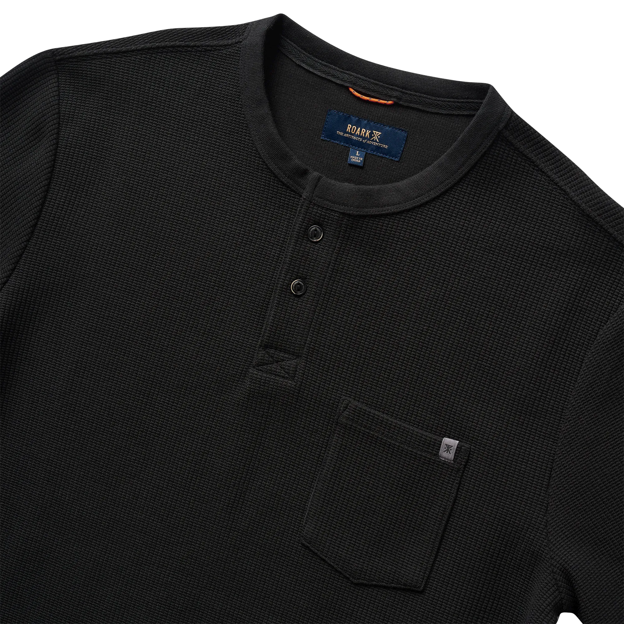 Companion Long Sleeve Thermal Henley - Black