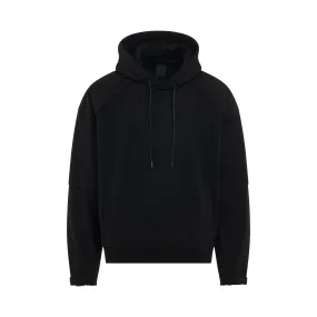 Cotton Layered Jersey Hoodie in Black