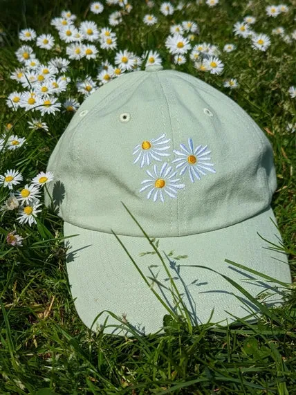 Daisies Women's   Men's Organic Hat | Green