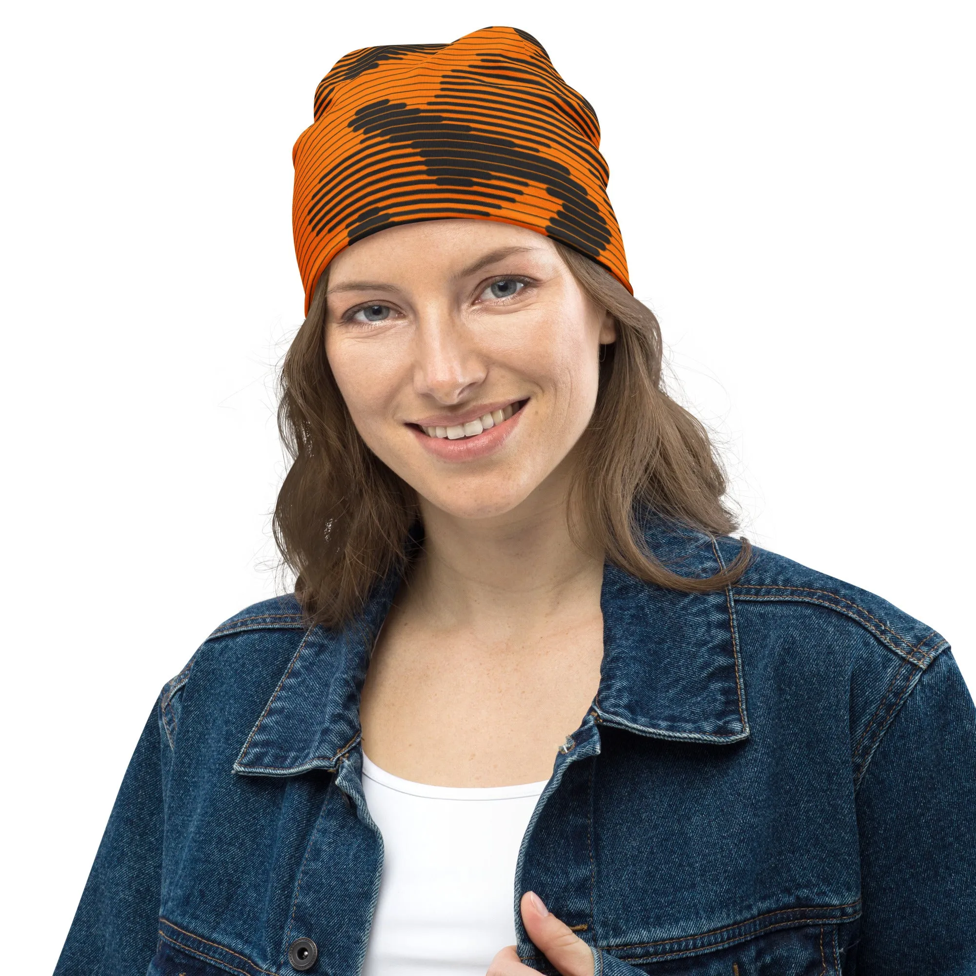 Digital Camouflage Blaze Orange Beanie