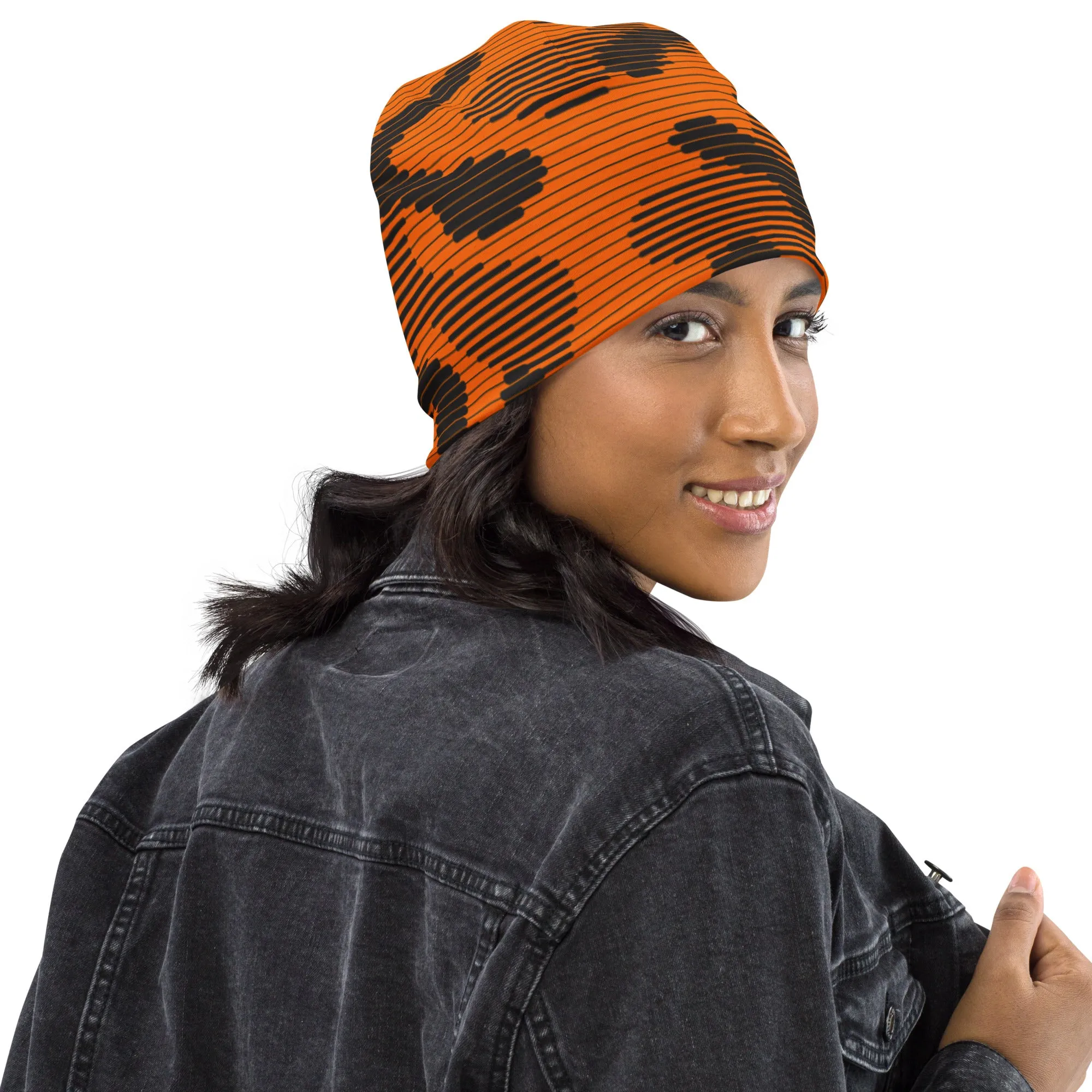 Digital Camouflage Blaze Orange Beanie