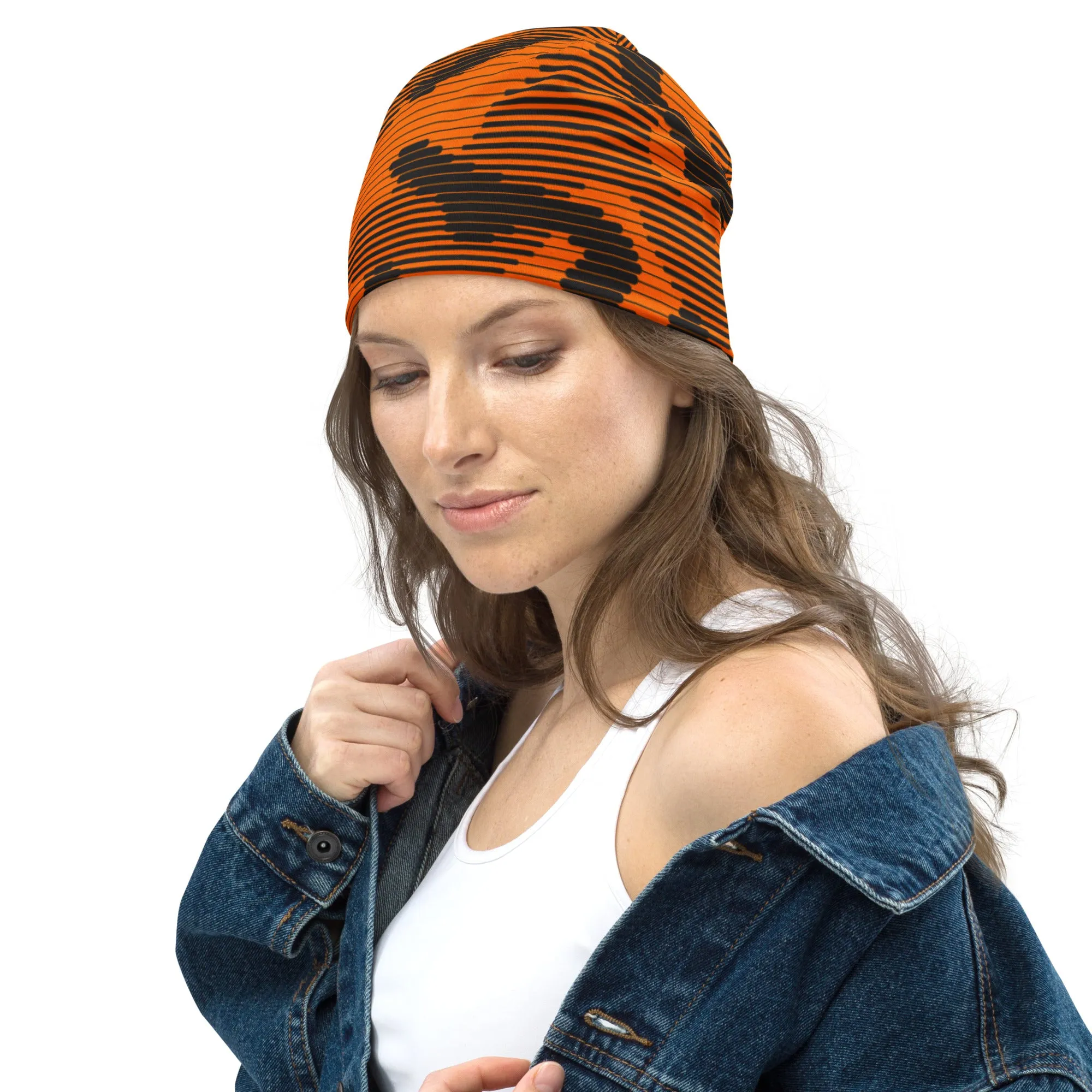 Digital Camouflage Blaze Orange Beanie