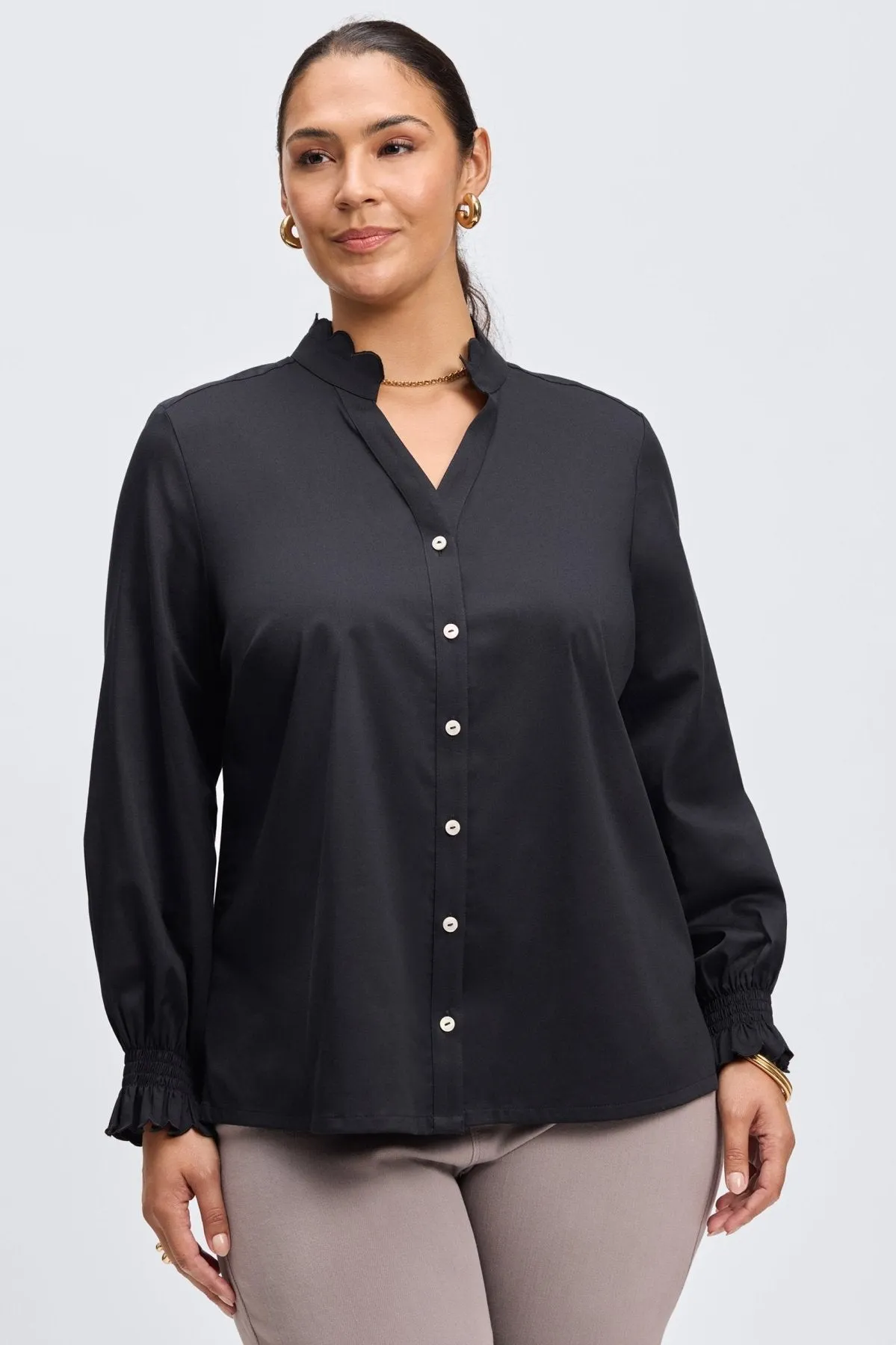 Elora Plus No Iron Stretch Matte Sateen Shirt