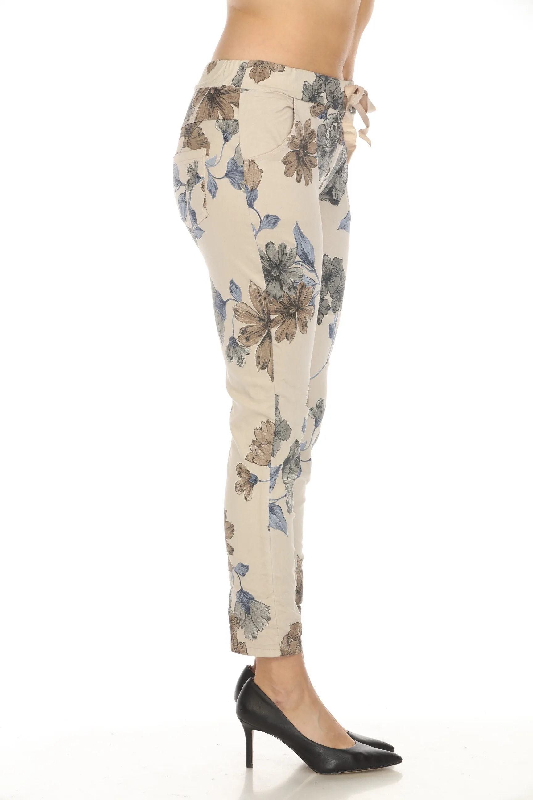 Fall Floral Stretch Pants