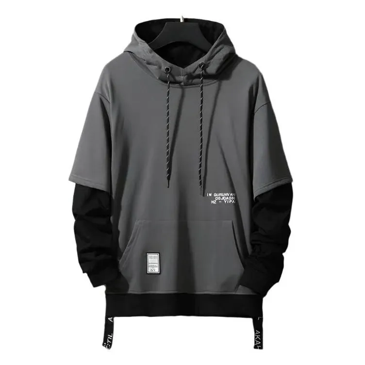 Faux Layered Men's Hoodie: Skater/Streetwear Casual Up To 5XL