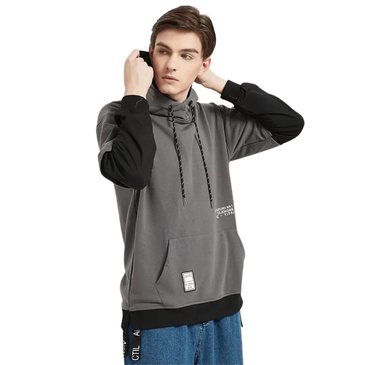 Faux Layered Men's Hoodie: Skater/Streetwear Casual Up To 5XL