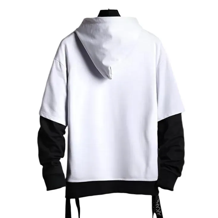 Faux Layered Men's Hoodie: Skater/Streetwear Casual Up To 5XL