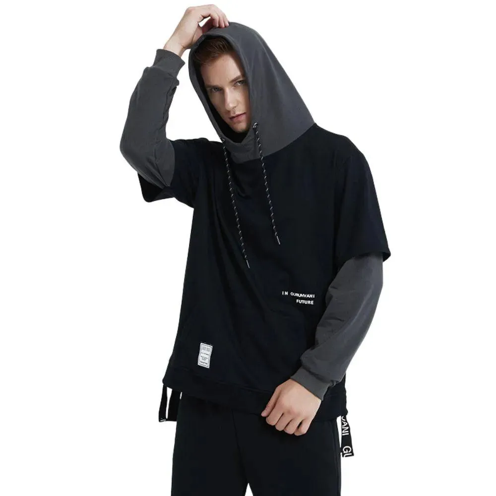 Faux Layered Men's Hoodie: Skater/Streetwear Casual Up To 5XL