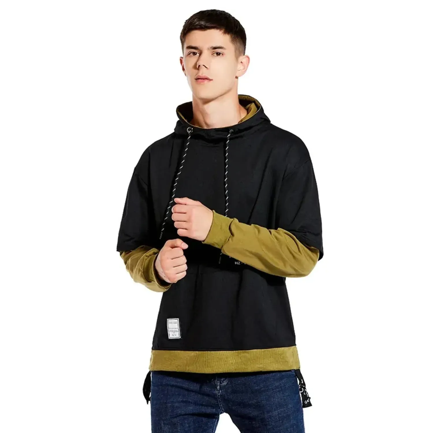 Faux Layered Men's Hoodie: Skater/Streetwear Casual Up To 5XL