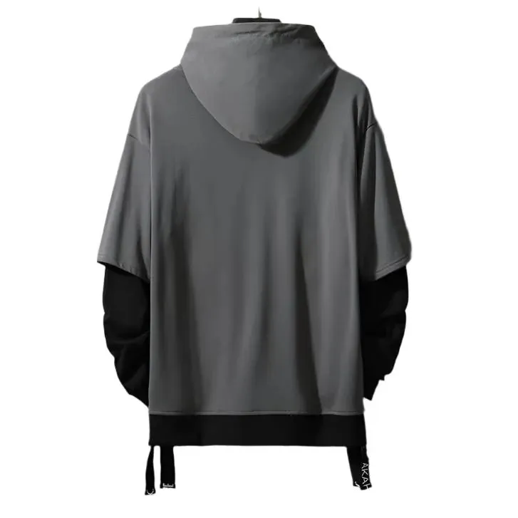 Faux Layered Men's Hoodie: Skater/Streetwear Casual Up To 5XL