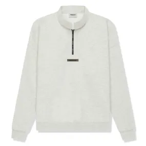 Fear Of God Essentials Light Heather Oatmeal Half-Zip Sweatshirt