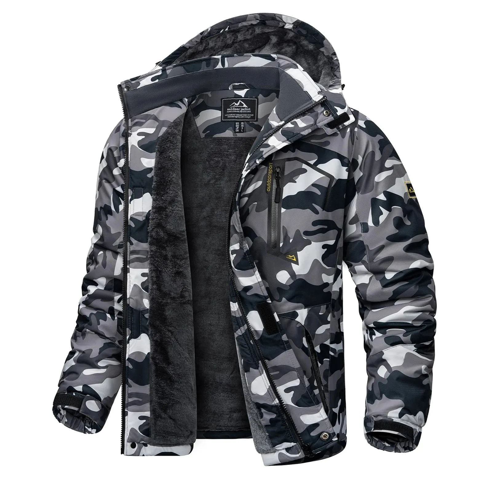 KEFITEVD Camo Ski Jacket Mens