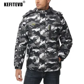 KEFITEVD Camo Ski Jacket Mens