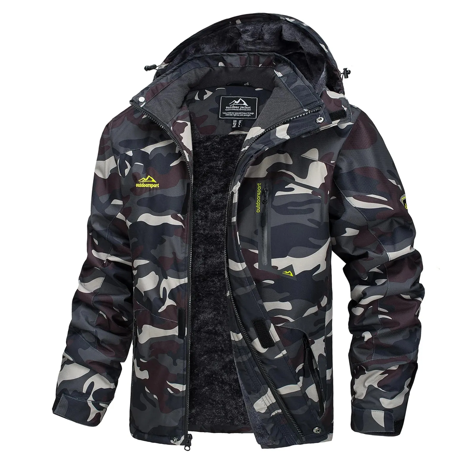 KEFITEVD Camo Ski Jacket Mens