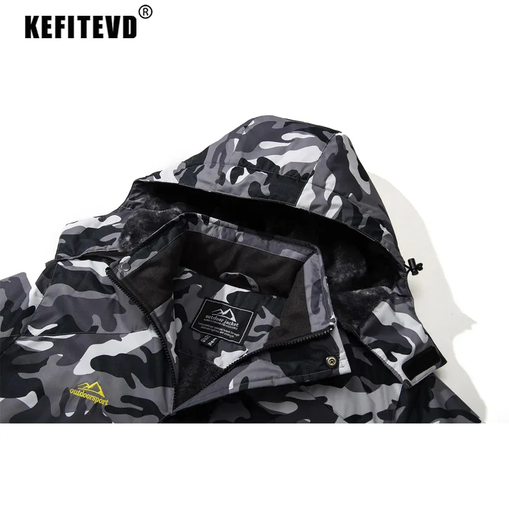 KEFITEVD Camo Ski Jacket Mens