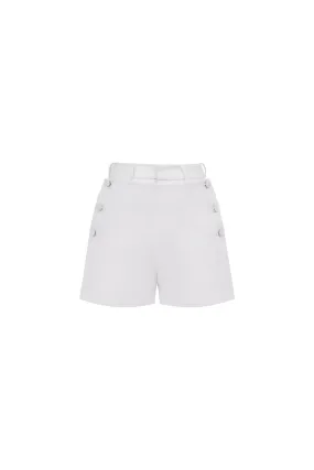 Lana Straight Button Taffeta Short Length Shorts