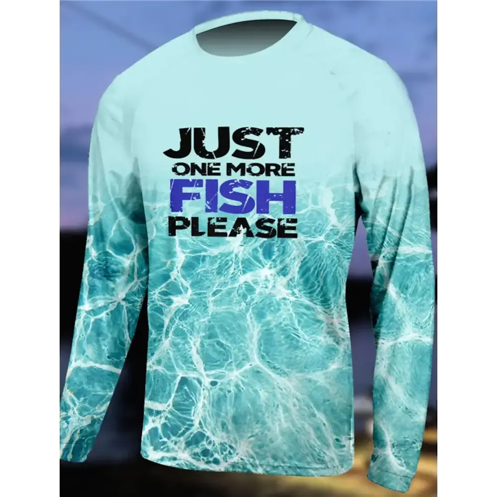 Men's Outdoor Long Sleeve UV Breathable Quick Dry Shirt Just One More Fish