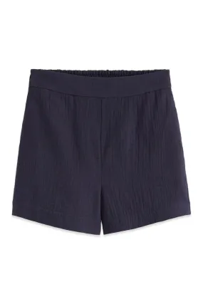 Navy Double Cloth Shorts