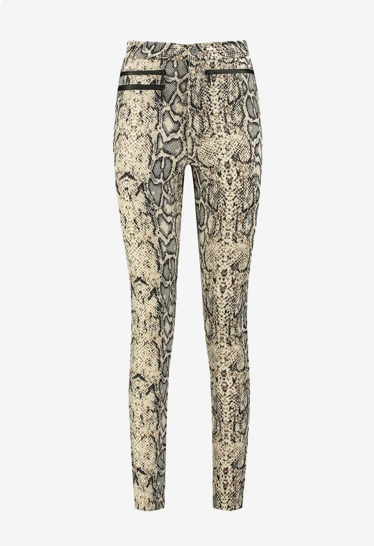 Nikkie Uri Slim Ski Pants with Stirrup in Snake Print