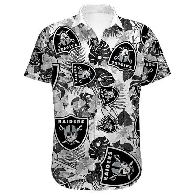 Oakland Hawaiian Shirt Loose Raiders Summer Casual Digital Printing Quick Dry Breathable