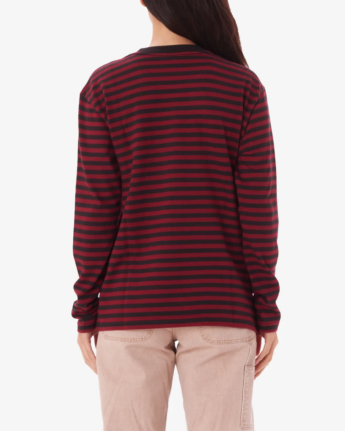 Obey GALLERY LS STRIPE - RED MULTI