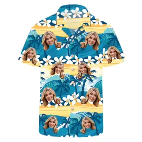 Personalized Men's Summer Casual Shirt Hawaiian Shirts Aloha Shirt Customized Photo Gift Valentine's Day Birthday Party