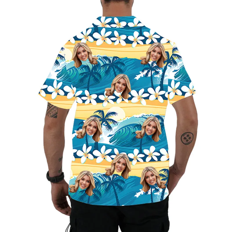 Personalized Men's Summer Casual Shirt Hawaiian Shirts Aloha Shirt Customized Photo Gift Valentine's Day Birthday Party