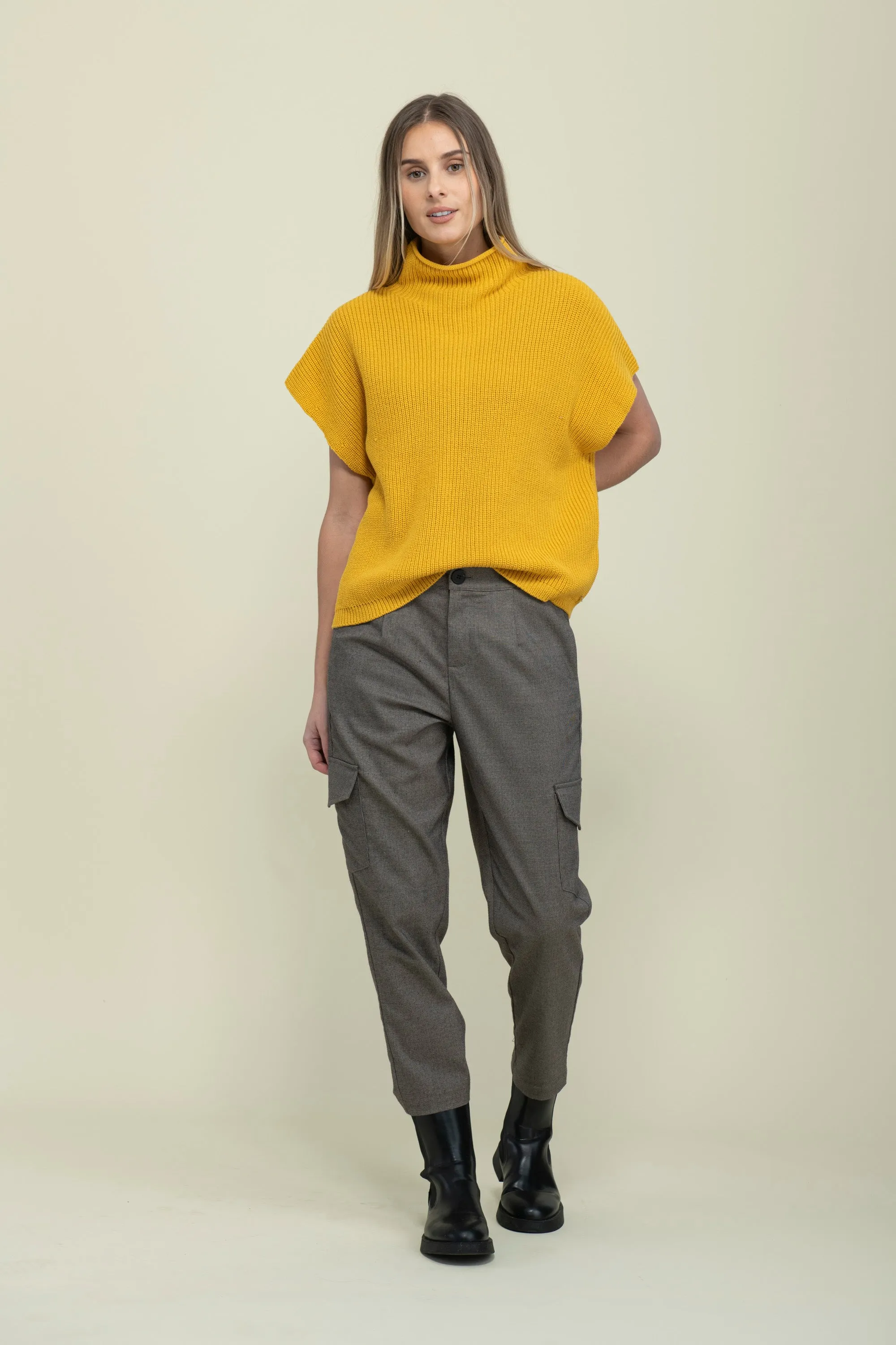 Shawna-Sleeveless Funnel Neck