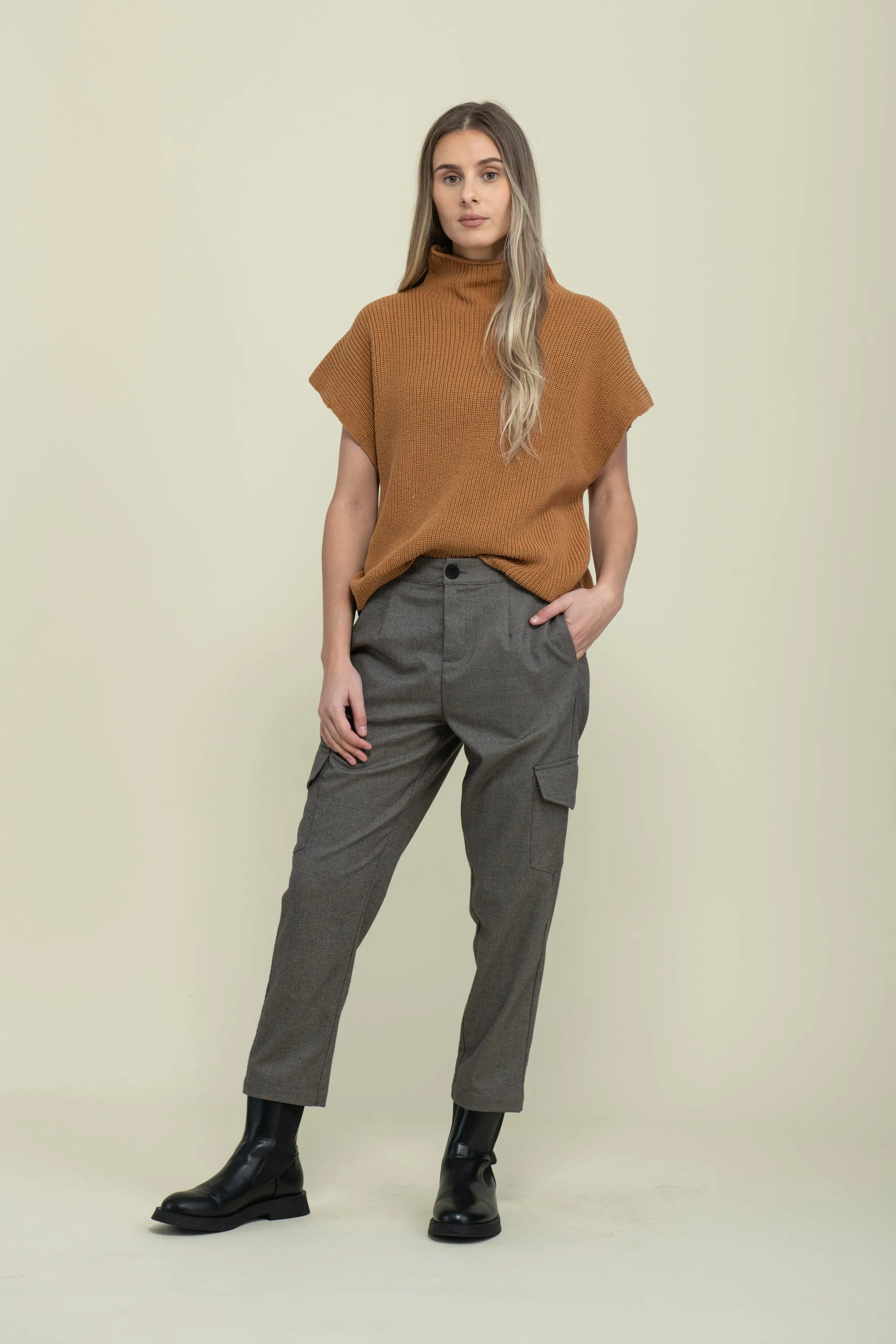 Shawna-Sleeveless Funnel Neck