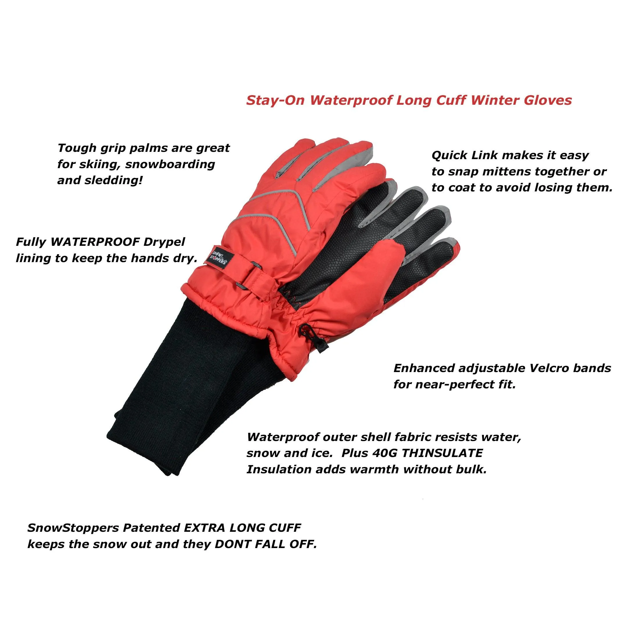 SnowStoppers® Extended Cuff Gloves