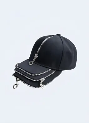 Techwear Cap Multi Zippers