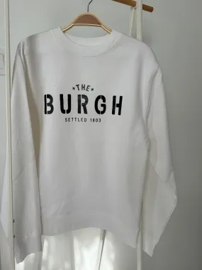 The Burgh Crew Sweatshirt - White/Black