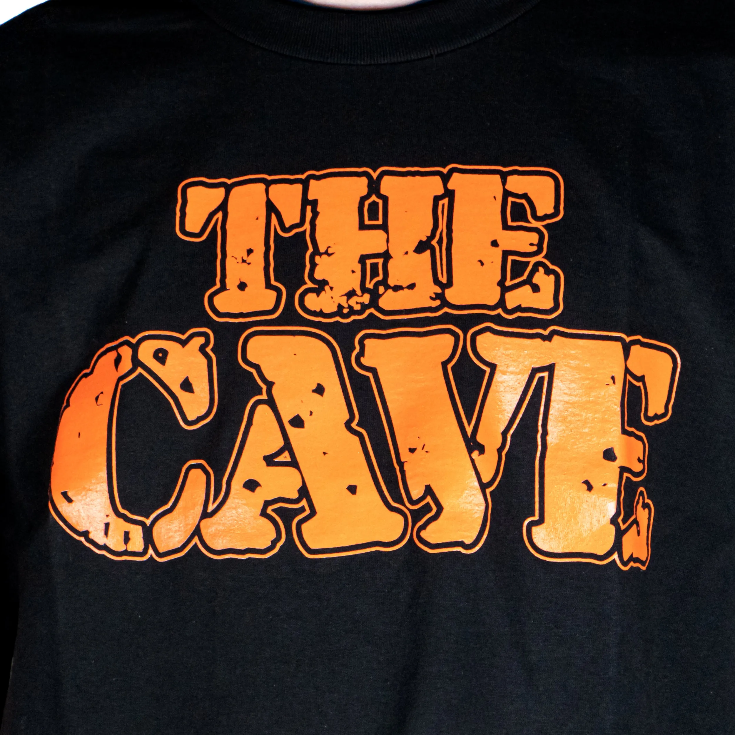 The Cave - T-Shirt - Classic Logo - Black & Orange - Medium