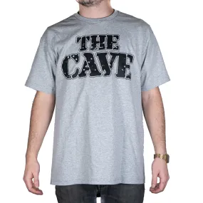 The Cave - T-Shirt - Classic Logo - Heather Grey & Black - Small