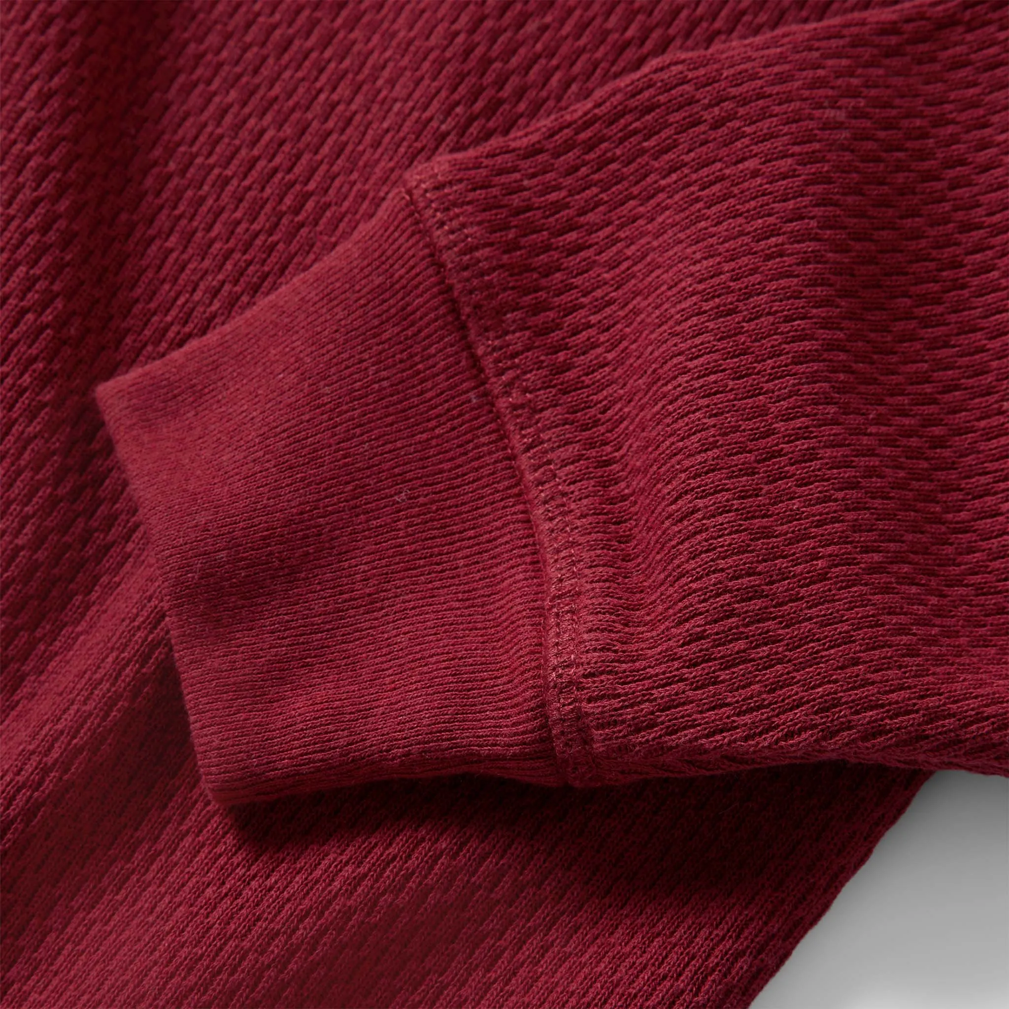 The Heavy Bag Waffle Henley in Burgundy