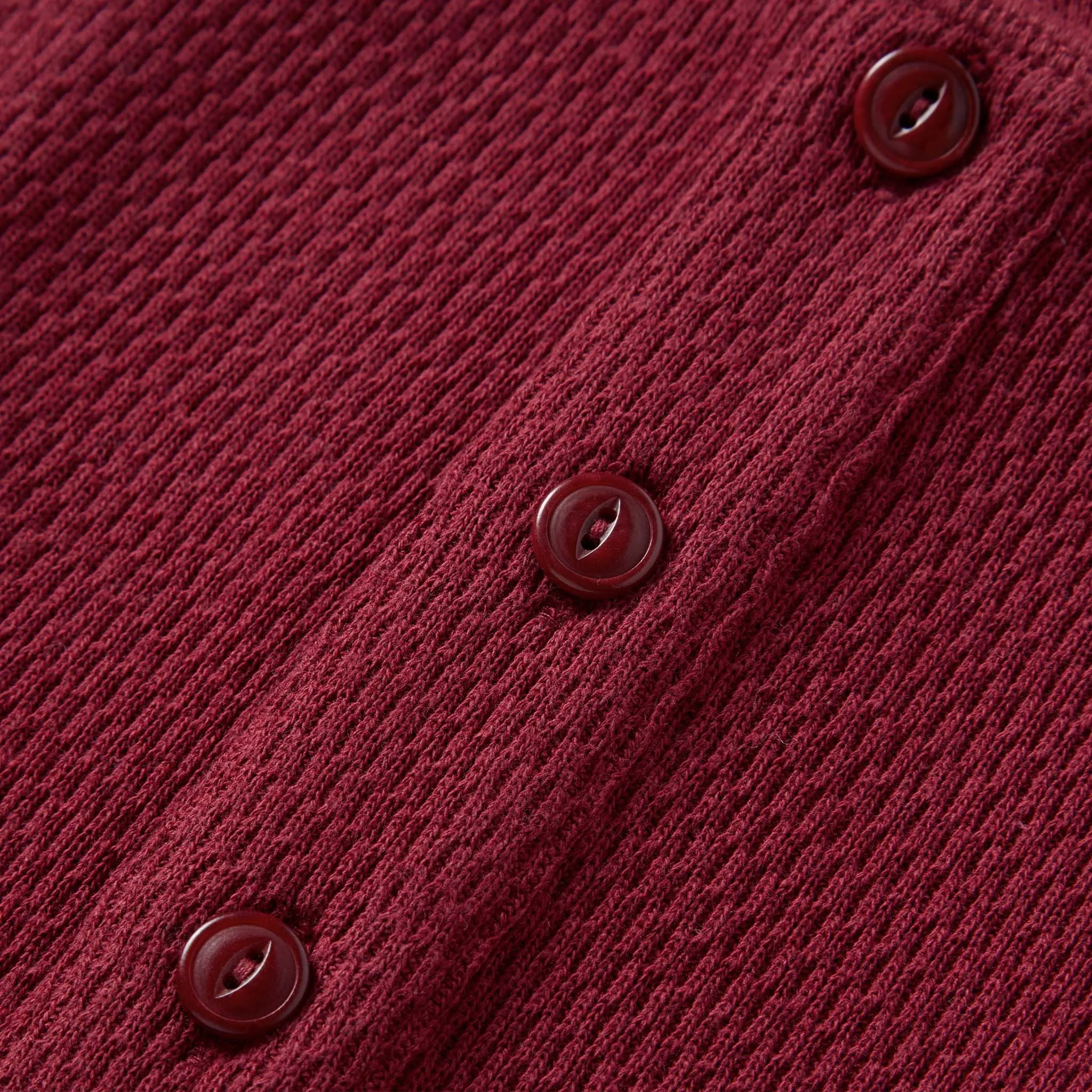 The Heavy Bag Waffle Henley in Burgundy