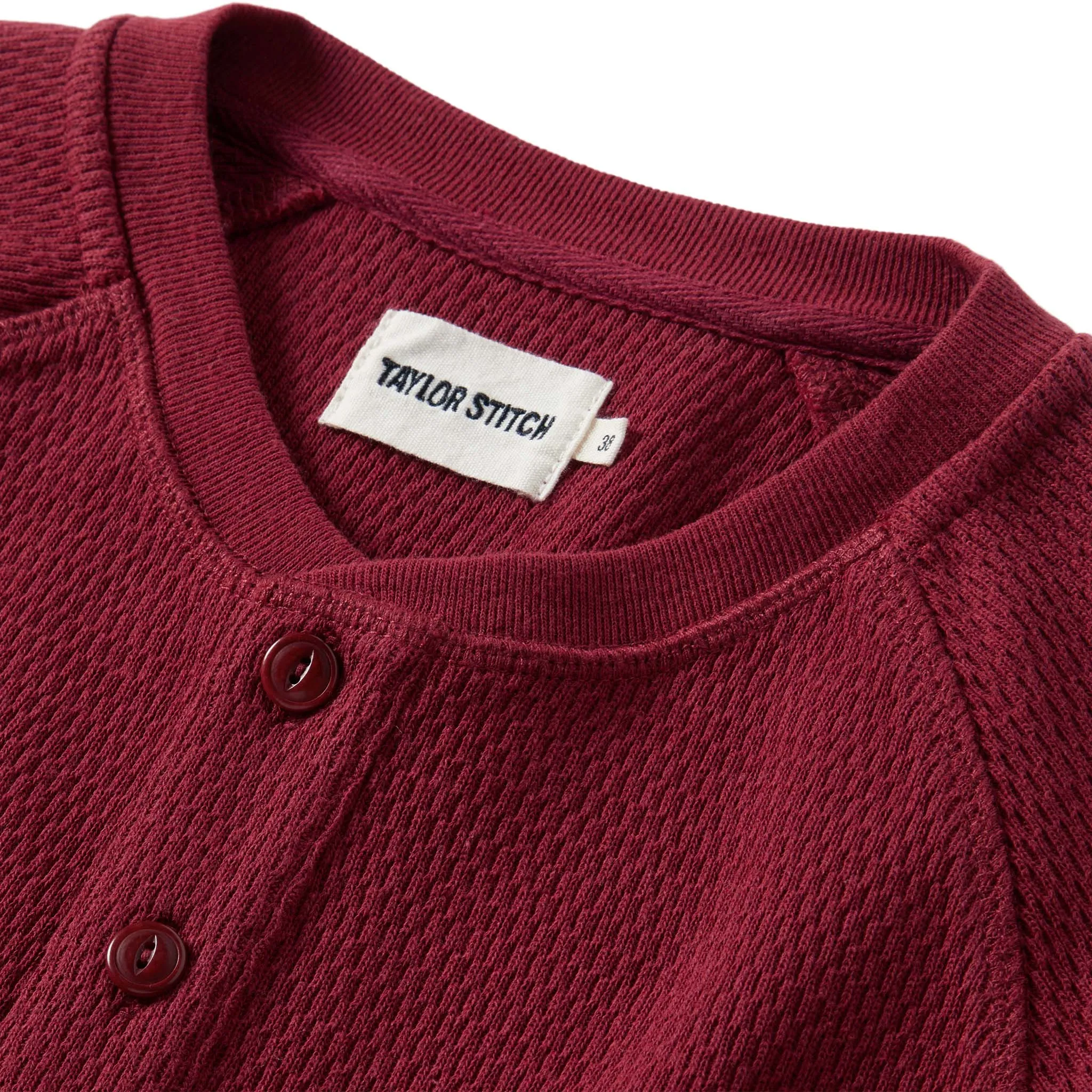 The Heavy Bag Waffle Henley in Burgundy