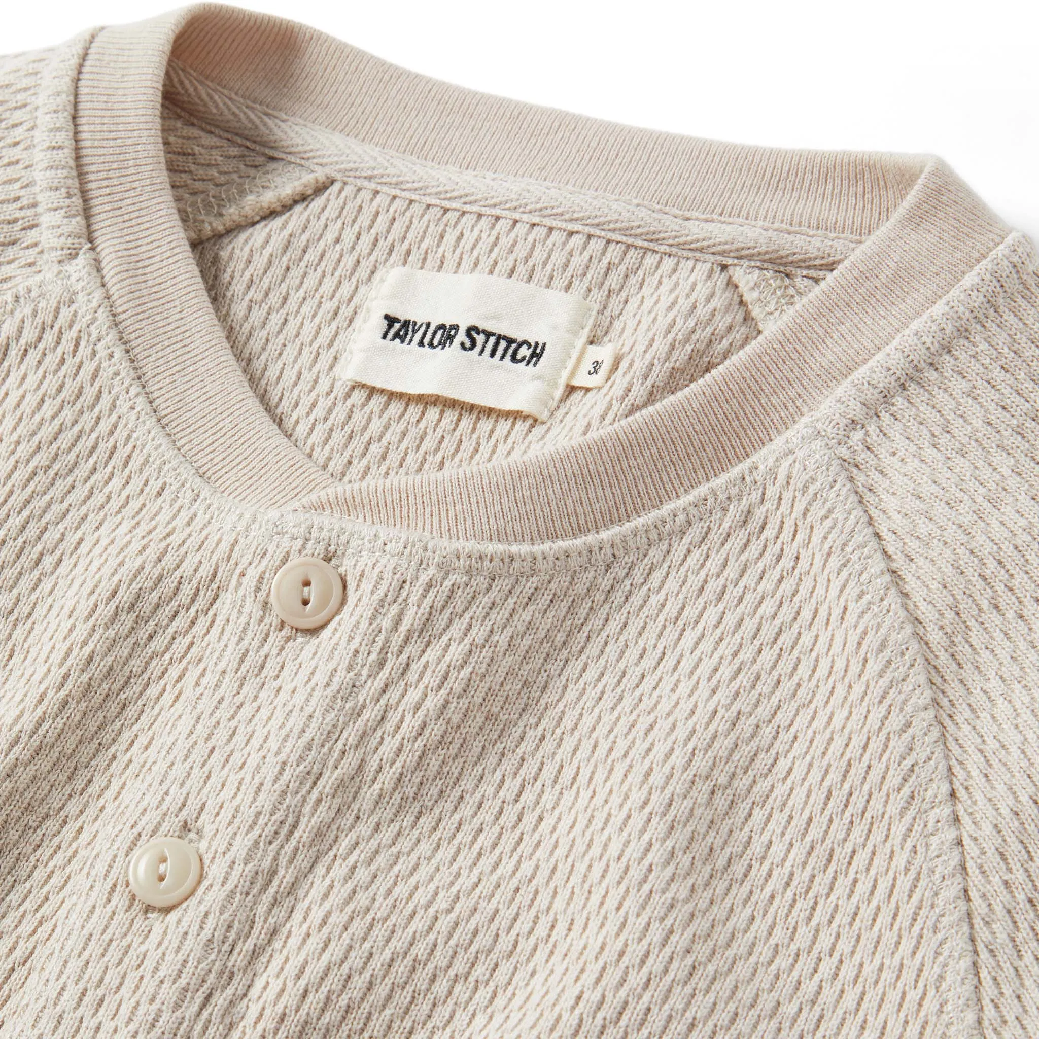 The Heavy Bag Waffle Henley in Oatmeal