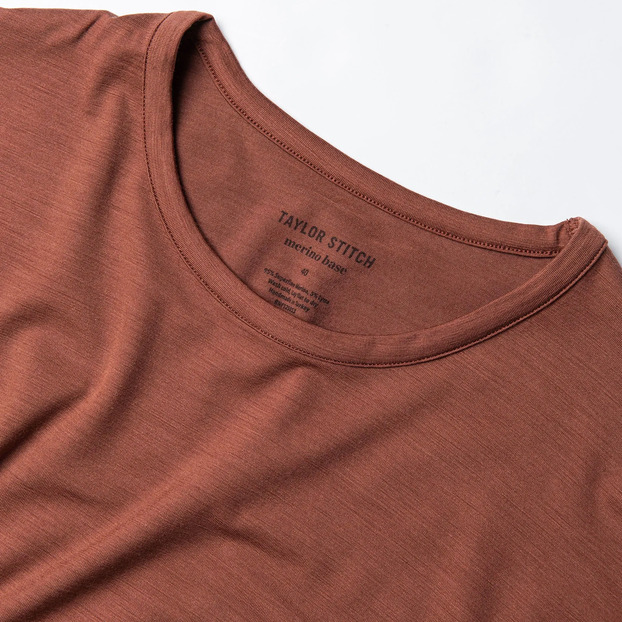 The Merino Tee in Brick Red