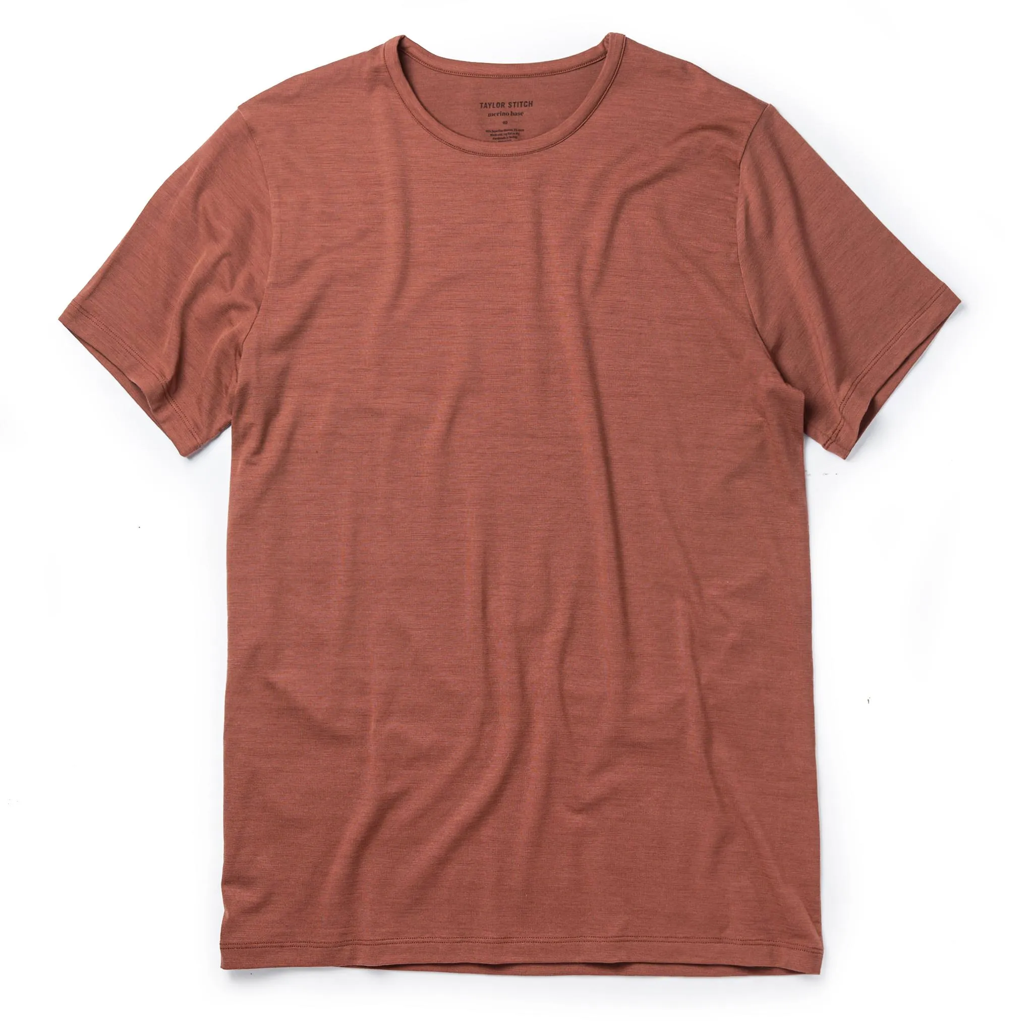 The Merino Tee in Brick Red